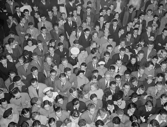 Framed Print : Young people listen to the Benny Goodman Band in an Oakland, Dance hall, 1940. The Swing music was so good, the dancing ceased as the audience closed around the band