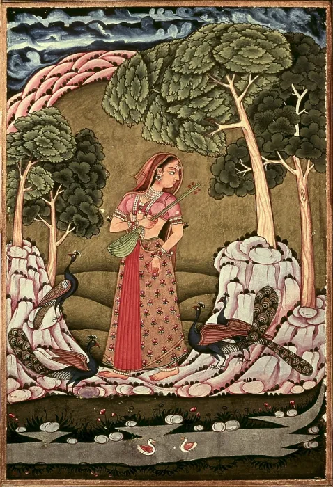 Framed Print : Young princess playing veena (string instrument), 1770. Hyderabad school. Hindu art. Miniature Painting. - BeBa / Iberfoto / Everett Collection (147625)**US SALES ONLY** Framed Print : Young princess playing veena (string instrument), 1770. Hyderabad school. Hindu art. Miniature Painting. - BeBa / Iberfoto / Everett Collection (147625)**US SALES ONLY**