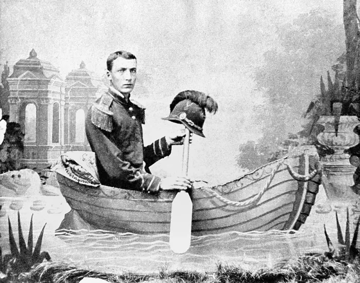 Framed Print : Young Warren Harding in his uniform as a Bandsman in Caledonia, Ohio. Ca. 1885. The future Republican President posed in an imaginary setting, perhaps at a summer carnival Framed Print : Young Warren Harding in his uniform as a Bandsman in Caledonia, Ohio. Ca. 1885. The future Republican President posed in an imaginary setting, perhaps at a summer carnival