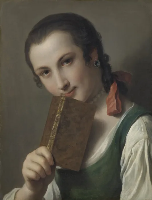 Framed Print : A Young Woman with a Book, by Pietro Rotari, 1760-62, Italian painting, oil on canvas. Russia young woman of St. Petersberg Framed Print : A Young Woman with a Book, by Pietro Rotari, 1760-62, Italian painting, oil on canvas. Russia young woman of St. Petersberg