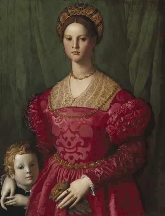 Framed Print : A Young Woman and Her Little Boy, by Agnolo Bronzino, c. 1540, Italian Renaissance painting, oil on canvas