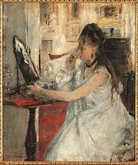 Framed Print : Young Woman Powdering Her Face, by Berthe Morisot, 1877, 19th Century, oil on canvas, cm 46 x 30 - France, Ile de France, Paris, Muse dOrsay, RF1937-44. All Framed Print : Young Woman Powdering Her Face, by Berthe Morisot, 1877, 19th Century, oil on canvas, cm 46 x 30 - France, Ile de France, Paris, Muse dOrsay, RF1937-44. All