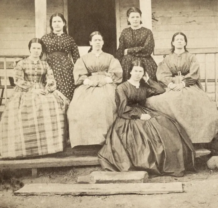 Framed Print : Six young women of the Hawkins family witnessed ninety minutes of fighting during the Battle of Chancellorsville, on May 2, 1863