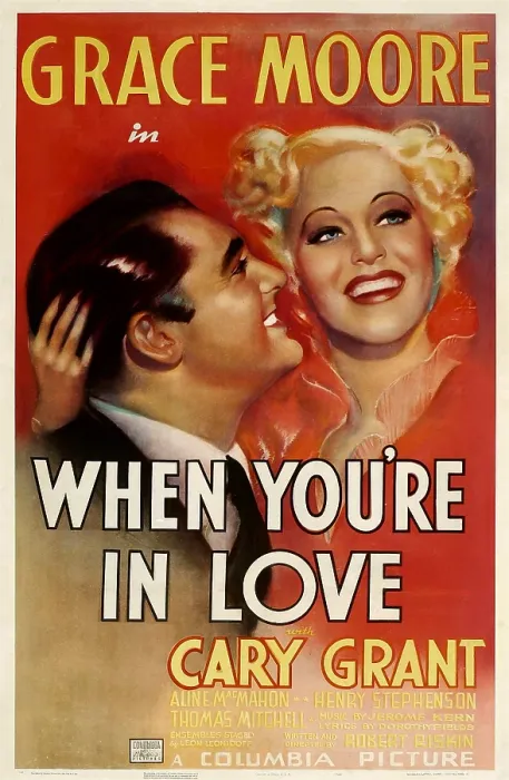 Framed Print : WHEN YOU'RE IN LOVE, from left: Cary Grant, Grace Moore, 1937