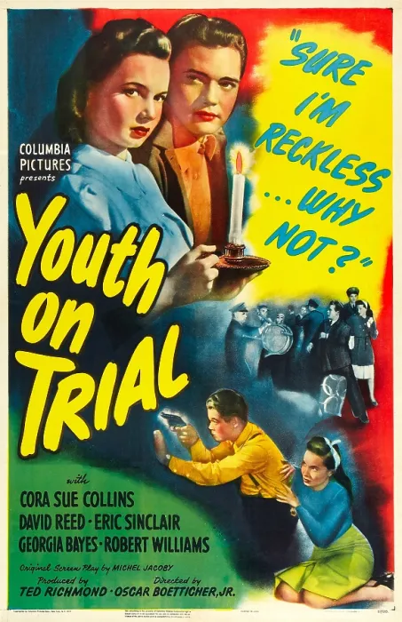 Framed Print : YOUTH ON TRIAL, US poster, top from left: Cora Sue Collins, Eric Sinclair, 1945