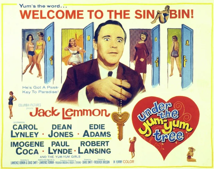 Framed Print : UNDER THE YUM YUM TREE, Jack Lemmon, Carol Linley, Dean Jones, Edie Adams, Imogene Coca, Paul Lynde, Robert Lansing, 1963