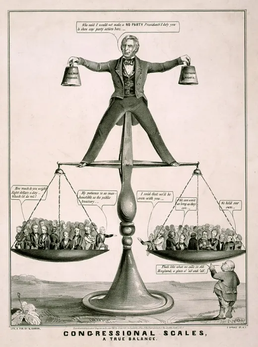 Framed Print : Zachary Taylor. Congressional scales. A true balance