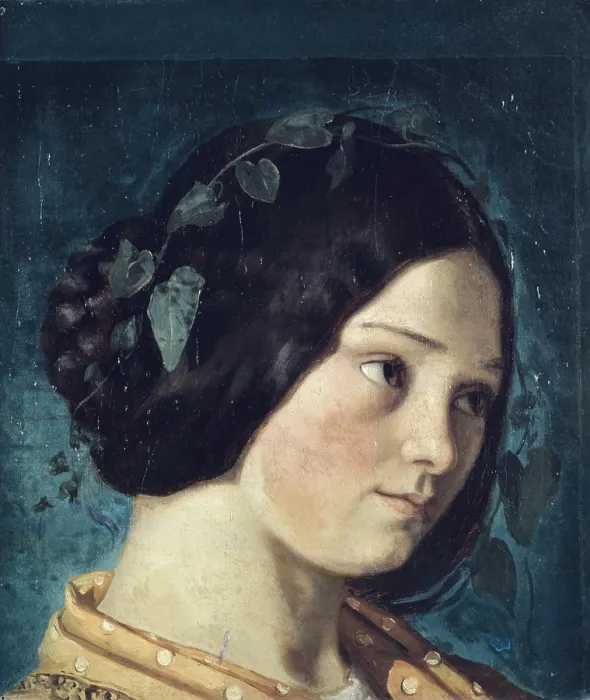 Framed Print : Zelie Courbet, by Gustave Courbet, Ca. 1842, 19th Century, oil on canvas, 63, 5 x 53 cm - France, Paris, Petit Palais, Paris Museum of Fine Arts. Whole artwork view