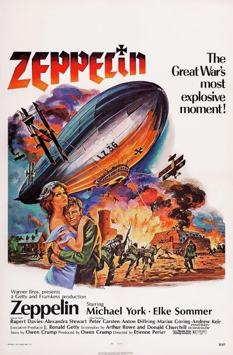 Framed Print : ZEPPELIN, US poster art, front from left: Elke Sommer, Michael York, 1971