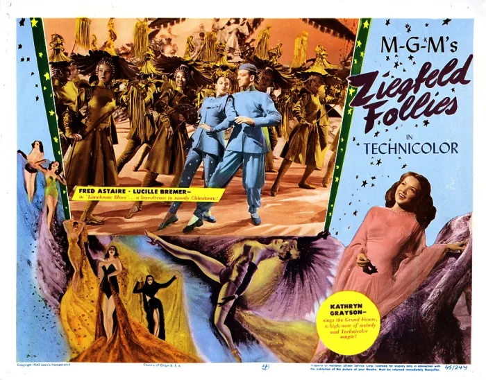 Framed Print : ZIEGFELD FOLLIES, from left, Lucille Bremer, Fred Astaire, Kathryn Grayson, 1945