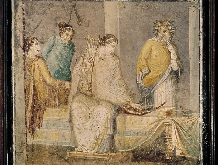 Framed Print : Zither Player from Stabia. Roman art. Early Empire. Fresco. ITALY. Naples. National Museum of Archaeology. AISA / Everett Collection**US SALES ONLY** Framed Print : Zither Player from Stabia. Roman art. Early Empire. Fresco. ITALY. Naples. National Museum of Archaeology. AISA / Everett Collection**US SALES ONLY**