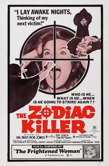 Framed Print : THE ZODIAC KILLER, US poster art, 1971; THE FRIGHTENED WOMAN, US poster art, 1969, doublebill