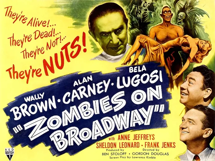 Framed Print : ZOMBIES ON BROADWAY, Bela Lugosi, Wally Brown, Alan Carney, Anne Jeffreys, 1945