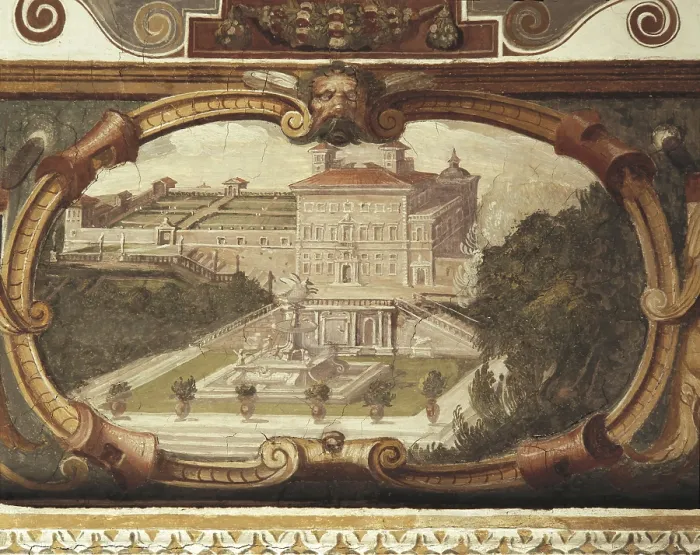 Framed Print : ZUCCHIPaolo (16th c.). Sight of Villa Medici. 1576-1577. ITALY. Rome. Villa Medici. Fresco. AISA / Everett Collection (65242)**US SALES ONLY**