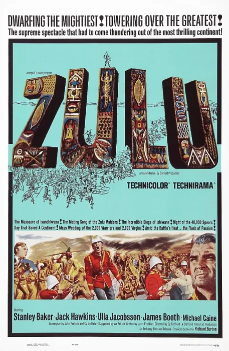 Framed Print : ZULU, US poster, Michael Caine (open Mouth), Stanley Baker (right), 1964 Framed Print : ZULU, US poster, Michael Caine (open Mouth), Stanley Baker (right), 1964