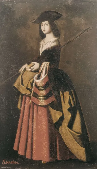 Framed Print : ZURBARAN, Francisco de (1598-1664). Santa Marina. 1640-1650. Baroque art. Oil on canvas. SPAIN. Sevilla. Fine Arts Museum. AISA / Everett Collection**US SALES ONLY**