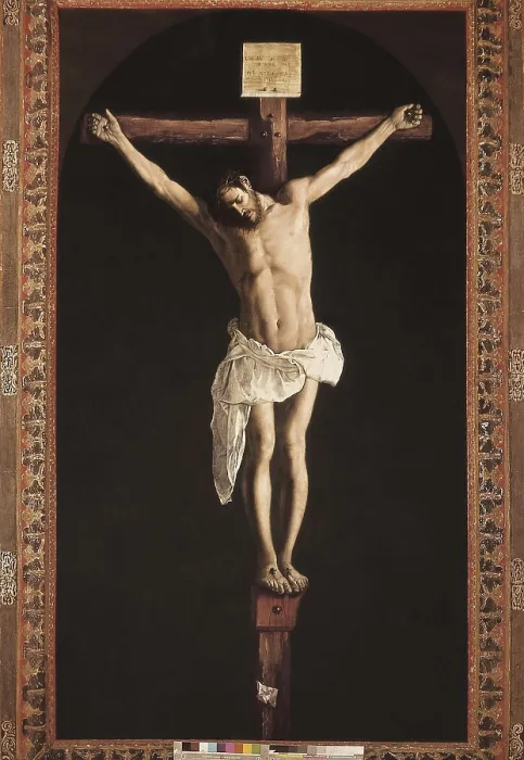 Framed Print : ZURBARAN, Francisco de (1598-1664). The Crucifixion. 1627. Baroque art. Oil on canvas. UNITED STATES OF AMERICA. Chicago. Art Institute of Chicago