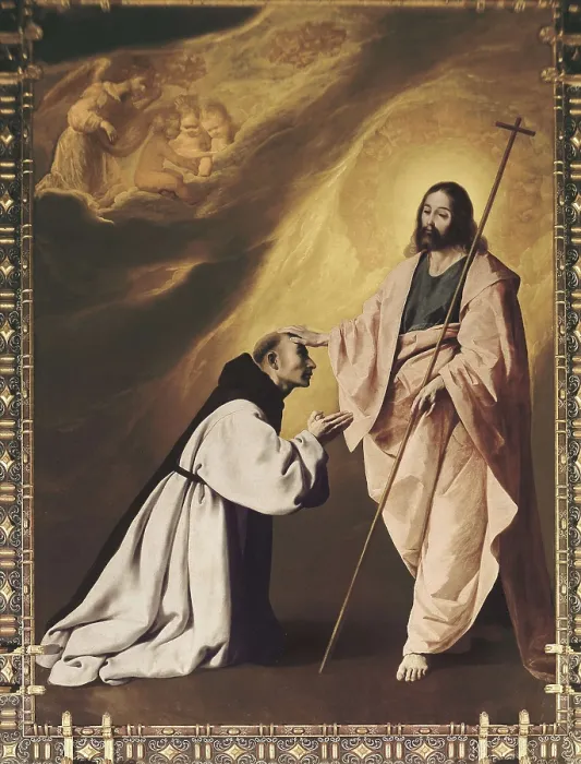 Framed Print : ZURBARAN, Francisco de (1598-1664). Christ appearing to Father Salmern. 1638 - 1639. SPAIN. Guadalupe. Royal Monastery of Our Lady of Guadalupe. Baroque art. Oil on canvas Framed Print : ZURBARAN, Francisco de (1598-1664). Christ appearing to Father Salmern. 1638 - 1639. SPAIN. Guadalupe. Royal Monastery of Our Lady of Guadalupe. Baroque art. Oil on canvas