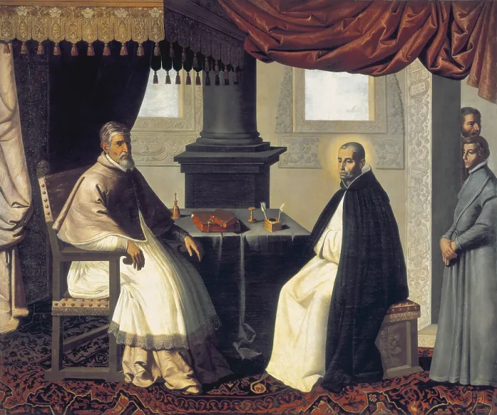 Framed Print : ZURBARAN, Francisco de (1598-1664). Saint Bruno and the Pope Urban II. 1630. Saint Bruno and Pope Urban II's meeting Framed Print : ZURBARAN, Francisco de (1598-1664). Saint Bruno and the Pope Urban II. 1630. Saint Bruno and Pope Urban II's meeting