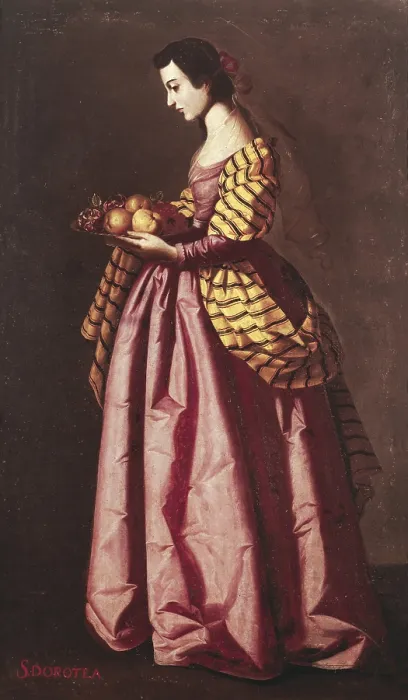 Framed Print : ZURBARAN, Francisco de (1598-1664). Saint Dorothy. 1641. Baroque art. Oil on canvas. SPAIN. Sevilla. Fine Arts Museum Framed Print : ZURBARAN, Francisco de (1598-1664). Saint Dorothy. 1641. Baroque art. Oil on canvas. SPAIN. Sevilla. Fine Arts Museum