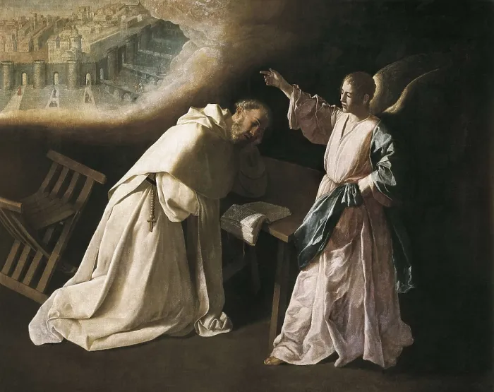 Framed Print : ZURBARAN, Francisco de (1598-1664). Vision of St. 1629. Painted for the cloister of the Merced in Seville. Baroque art. Oil on canvas. SPAIN. Madrid. Prado Museum Framed Print : ZURBARAN, Francisco de (1598-1664). Vision of St. 1629. Painted for the cloister of the Merced in Seville. Baroque art. Oil on canvas. SPAIN. Madrid. Prado Museum