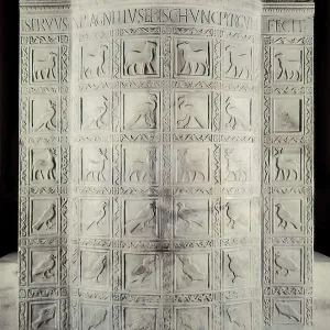 Ambo of Bishop Agnello. 6th c. ITALY. Ravenna. Cathedral. Early Byzantine art. Relief on marble. AISA/Everett Collection**US SALES ONLY**