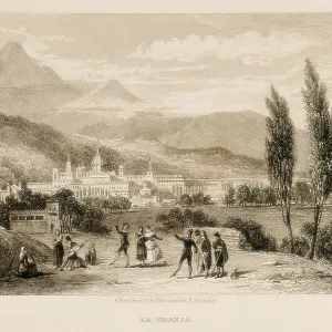 La Granja de San Ildefonso (19th c.). Royal Palace. Litography. SPAIN. Madrid. National Library. AISA/Everett Collection**US SALES ONLY**