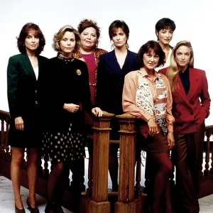L.A. LAW, from left, Jill Eikenberry, Susan Dey, Conchata Ferrell, Sheila Kelley, Susan Ruttan, Amanda Donohoe, Alexandra Powers, 1986-94
