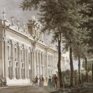 Spain. La Granja de San Ildefonso (19th c.). Faade of the Royal Palace. Litography. AISA/Everett Collection**US SALES ONLY**
