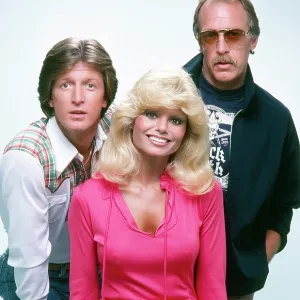 WKRP IN CINCINNATI, from left: Gary Sandy, Loni Anderson, Howard Hesseman, 1978-1982
