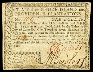 Paper Prints: $1 Colonial currency from the State of Rhode Island