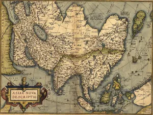 Georgraphy Prints: 1570 map of Asia, from Abraham Ortelius atlas