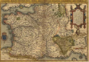 English Channel Prints: 1570 map of France. From Abraham Ortelius, Theatrvm orbis terrarvm