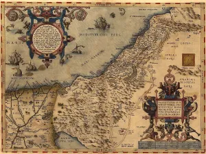 Ortelius Prints: 1570 map of Palestine, from Abraham Ortelius atlas