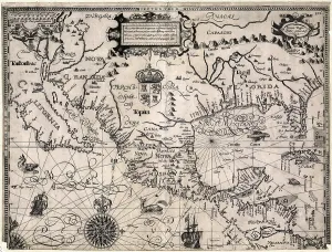 New Spain Prints: 1600 map of Spanish Territories in North America
