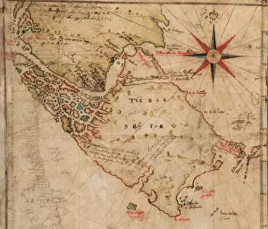 Argentina Prints: 1630 map of Strait of Magellan
