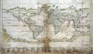 Australia Prints: 1630 Portuguese map of the world