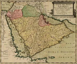 Georgraphy Prints: 1654 French map of Arabian Peninsula by Nicolas Sanson