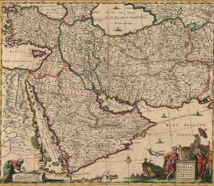 Persia Prints: 1666 map of Southwest Asia, showing Arabia, Persia, and Ottoman Empire