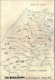 New World Prints: 1682 French map of the Mississippi River and region