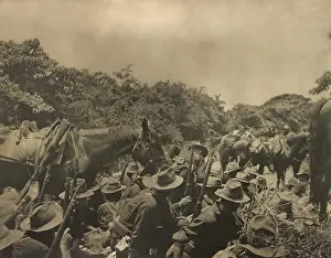 Lcgr1706 Prints: US 16th Infantry under Spanish fire in San Juan creek bottom