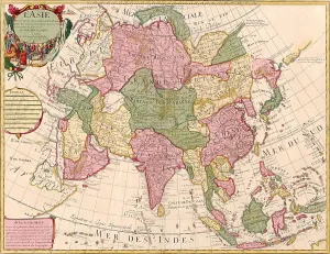 Persia Prints: 1700 French map of Asian continent and Islands of the East Indies