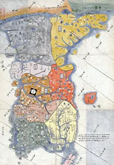Georgraphy Prints: 1785 map of Korea by Hayashi Shihei, a Japanese scholar and specialist in military affairs