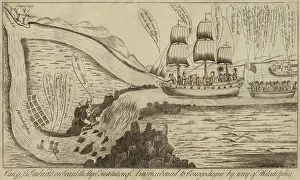 Drawings Prints: 1790 satirical political cartoon shows Con-g-ss embark'd on board the ship Constitution of America bound to