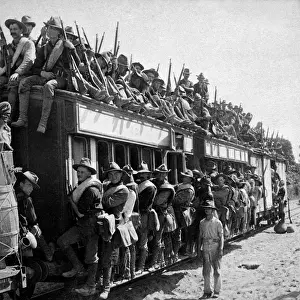 20 40 Years Old Prints: 17th Infantry going to the front in a train during the Philippine-American War
