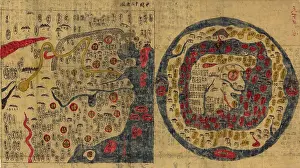 World Map Prints: 1800 Chinese maps of Ming Empire of China (left) and the World (right)