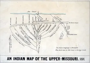 Settlements Prints: 1801 Indian map of the Upper-Missouri