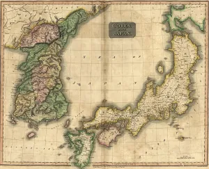 Georgraphy Prints: 1815 map of Japan and Korea, showing their geographic proximity