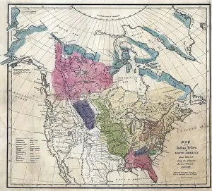 Indian Territory Prints: 1836 Map of the Indian tribes of North America
