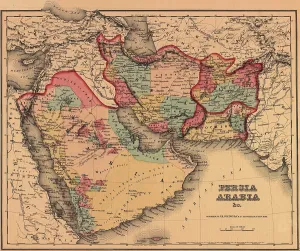 Persia Prints: 1855 map clearly shows the political and cultural geography of the Middle East